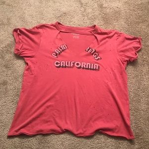 Palm Springs California Distressed choker tee XL